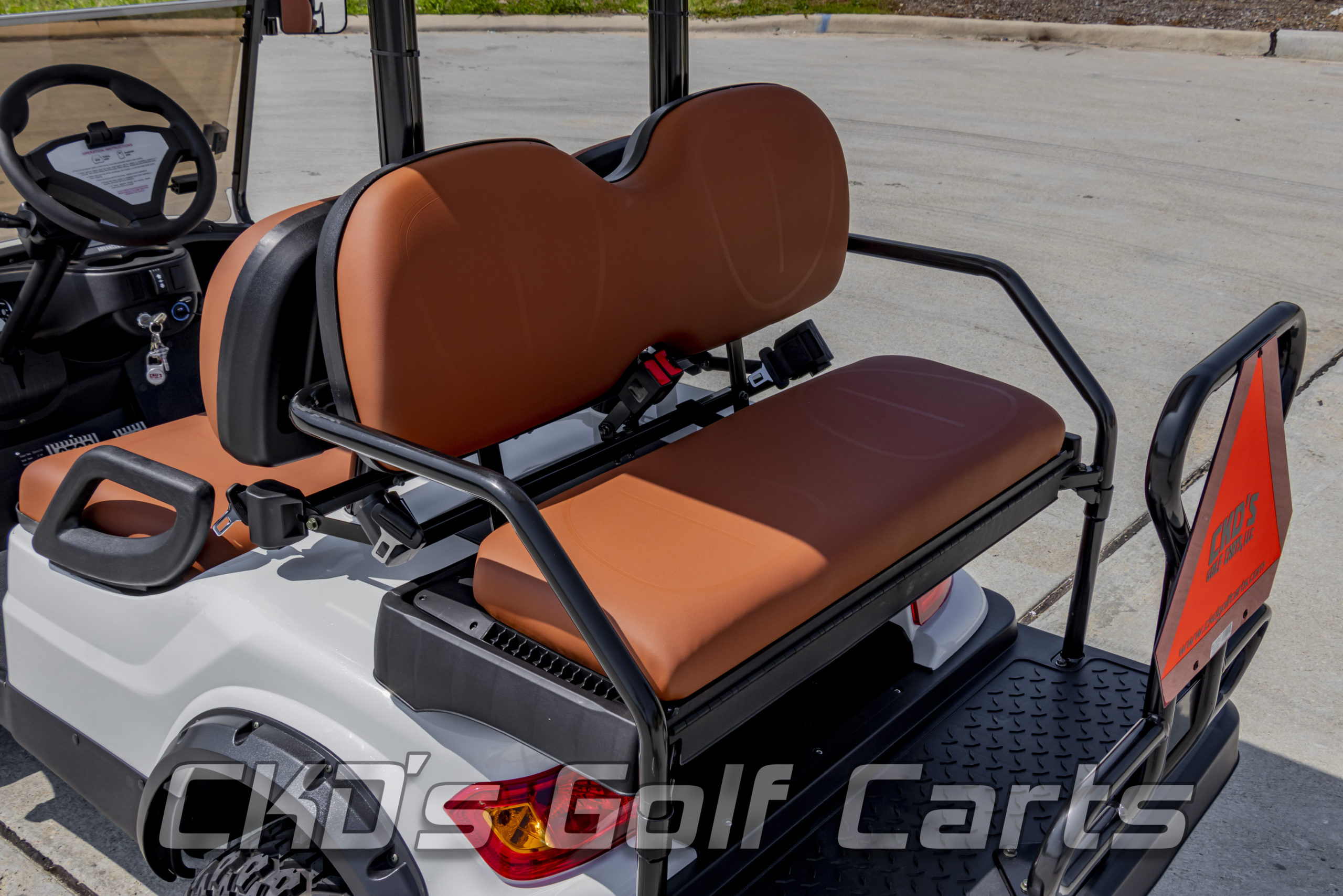 2021 Glacier White Advanced EV Brown Seats - CKD's Golf Carts